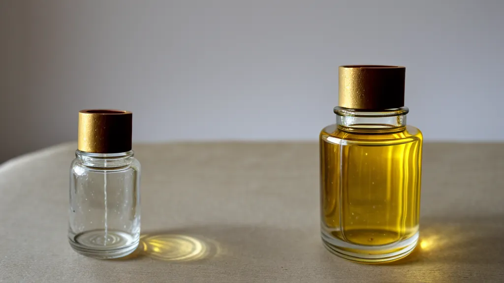 Frasco de aceite para cutículas terminado en una mesita de noche