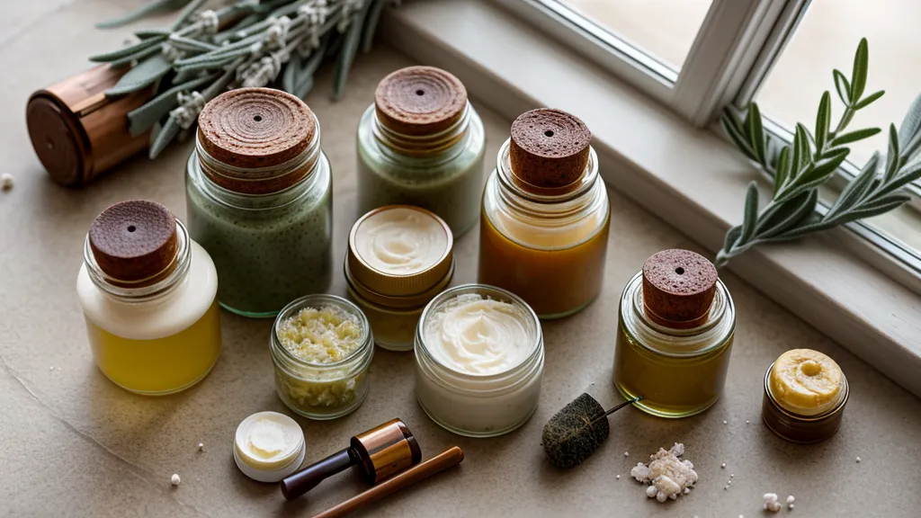 Detalle de polvo de arcilla verde pura para cosmética natural