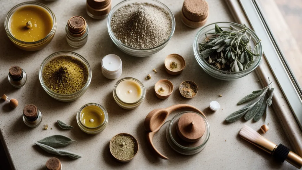 Frascos de aceite de almendras y rosa mosqueta en la encimera, ingredientes de cosmética natural DIY para el cuidado corporal
