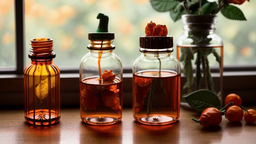 Cuentagotas dosificando aceite de rosa mosqueta virgen para la receta casera de aceite para estrías